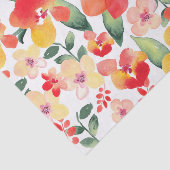Rot u. Rosa mit Blumen gemalt Seidenpapier (Ausschnitt)