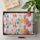 Rot u. Rosa mit Blumen gemalt Seidenpapier (Geschenk)