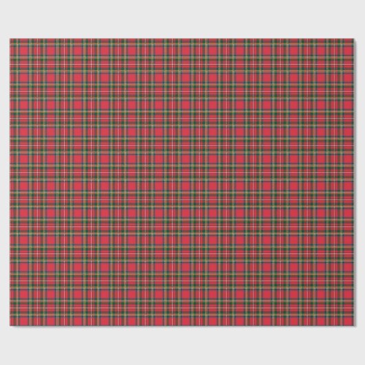 Rot u. Tartan-Muster Geschenkpapier (Flach)