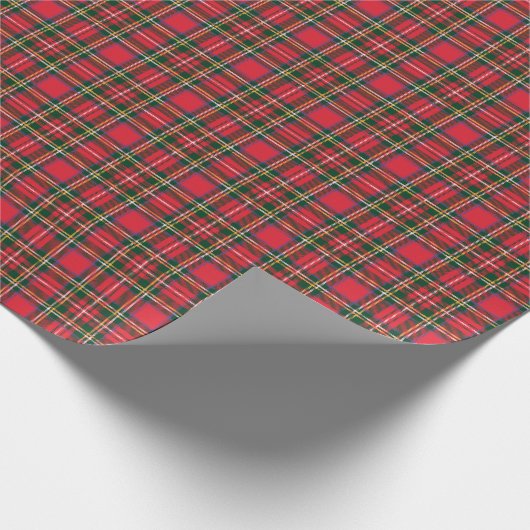 Rot u. Tartan-Muster Geschenkpapier (Ecke)