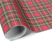 Rot u. Tartan-Muster Geschenkpapier (Rolleneckpunkt)