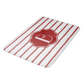 Rot-u. Weiß-Kamm-Muschel-Streifen; addieren Sie Badematte (Schrägansicht)