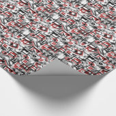 Rot überall geschenkpapier (Ecke)