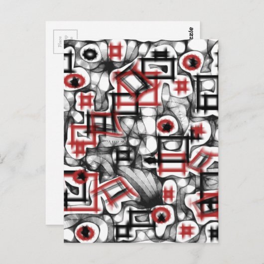 Rot überall postkarte (Vorne/Hinten)