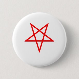 Rot umgekehrter Pentagram Button
