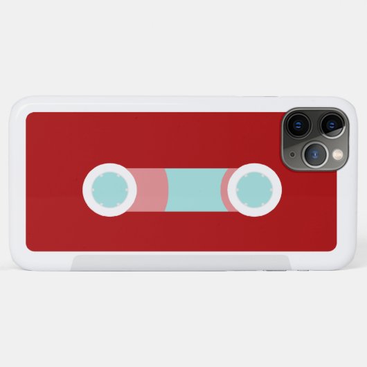 Rot und Aqua-Retro Kassette Case-Mate iPhone Hülle (Rückseite (Horizontal))