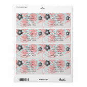 Rot und Aqua schöne formale Damast (Vorne)