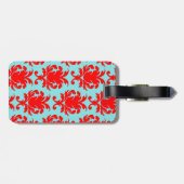 Rot und Aqua schöne formale Damast Gepäckanhänger (Rückseite horizontal)