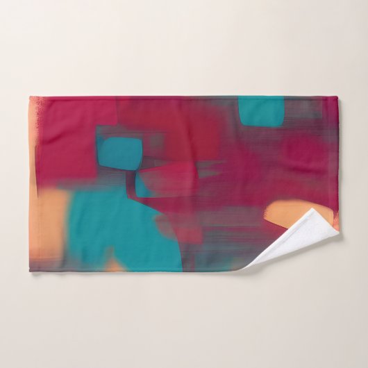 Rot und aquamarin abstrakt badhandtuch set (Handtuch)