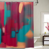 Rot und aquamarin abstrakt duschvorhang