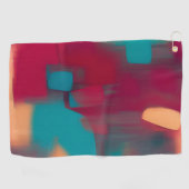 Rot und aquamarin abstrakt golfhandtuch (Horizontal)