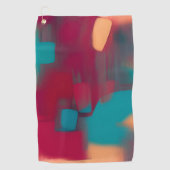 Rot und aquamarin abstrakt golfhandtuch (Vorderseite)