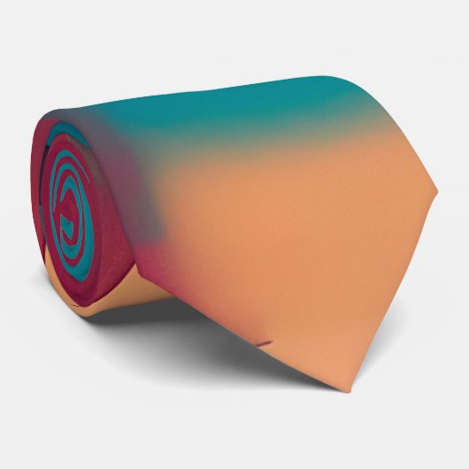 Rot und aquamarin abstrakt krawatte (Gerollt)