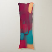 Rot und aquamarin abstrakt seitenschläferkissen (Vorderseite Vertikal)