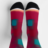Rot und aquamarin abstrakt socken (Oben)