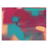 Rot und aquamarin abstrakt tischdecke (Vorderseite (Horizontal))