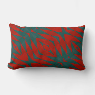 rot und Aquamarin geometrisch Lendenkissen