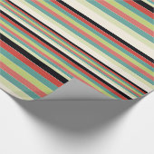 Rot und Aquamarin Geschenkpapier (Ecke)