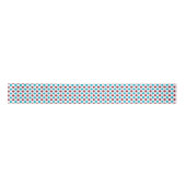 Rot und Aquamarin Polka Dot 3 Zoll Ribbon Satinband (Vorderseite)