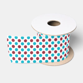 Rot und Aquamarin Polka Dot 3 Zoll Ribbon Satinband