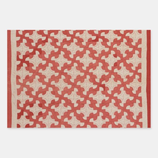 Rot und Beige-Bettwäsche Geschenkpapier Set (Vorderseite 2)