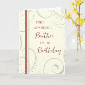 Rot und Beige Brüder Geburtstag Karte (Gelbe Blume)