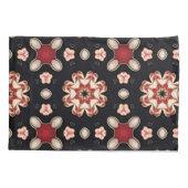 Rot und Beige Geometrische Floral Kissenbezug (Rückseite)