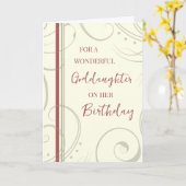 Rot und Beige Godtochter zum Geburtstag Karte (Gelbe Blume)