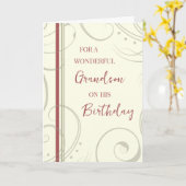 Rot und Beige Grandson Birthday Karte (Gelbe Blume)