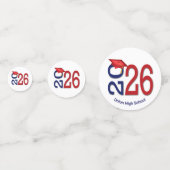 Rot und Blau 2025 Abschluss Konfetti (Rückseiten)