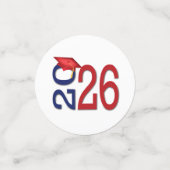 Rot und Blau 2025 Abschluss Konfetti (Klein Vorderseite)