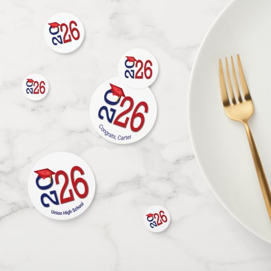 Rot und Blau 2025 Abschluss Konfetti (Gruppe)