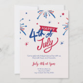 Rot und Blau 4. Juli Party Einladung (Vorderseite)