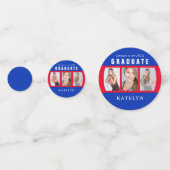 Rot und Blau Abschluss FotoCollage Custom Konfetti (Vorderseiten)