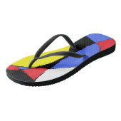 Rot und Blau Abstrakt Badesandalen (Schrägansicht)