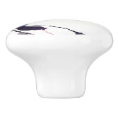 Rot und Blau Abstrakt Keramikknauf (Seitenansicht)