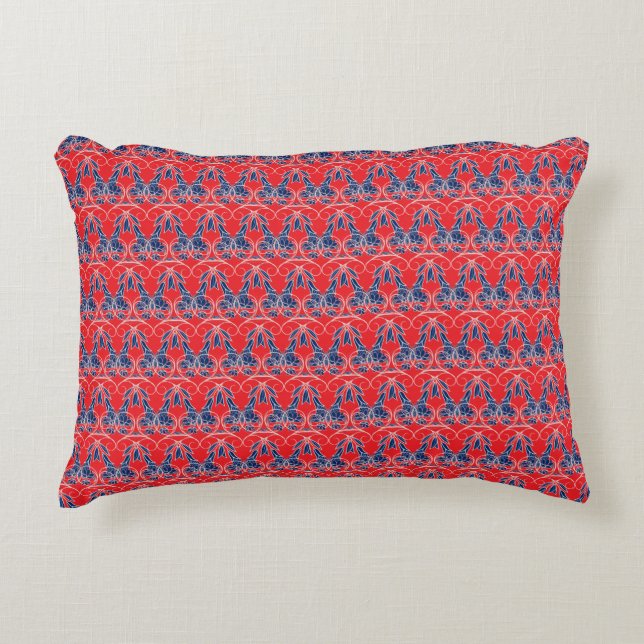 Rot und Blau Akzent Pillow Dekokissen (Vorderseite)