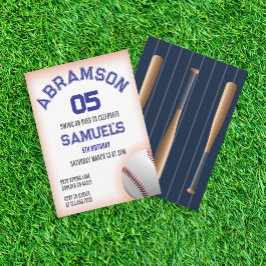 Rot und Blau Baseball Geburtstag Einladung