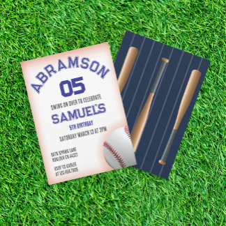 Rot und Blau Baseball Geburtstag Einladung