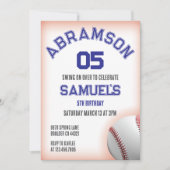 Rot und Blau Baseball Geburtstag Einladung (Vorderseite)