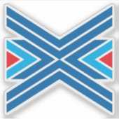 Rot und Blau Buchstabe X Monogramm Aufkleber (Vorderseite)