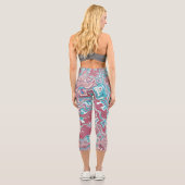 Rot und Blau Capri Leggings (Rückseite)