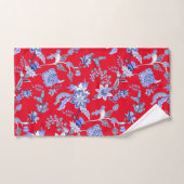 Rot und Blau Chintz Badhandtuch Set (Handtuch)