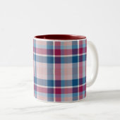 Rot und Blau Classic Kariert Zweifarbige Tasse (VorderseiteRechts)