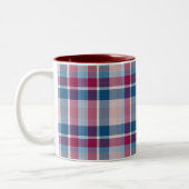 Rot und Blau Classic Kariert Zweifarbige Tasse (Links)