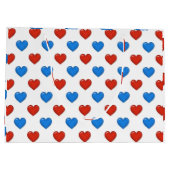 Rot und Blau Elegantes Herz Form große Geschenktas Geschenktüte (Rückseite)