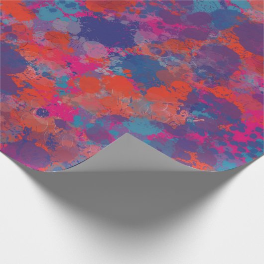 Rot und Blau fallen Moderne digitale Abstrakt Geschenkpapier (Ecke)