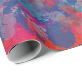 Rot und Blau fallen Moderne digitale Abstrakt Geschenkpapier (Rolleneckpunkt)