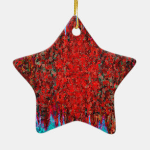 Rot und blau Feuer und Eis Keramikornament