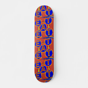 Rot und Blau fressen Skateboard